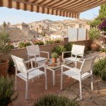 Sedia da Giardino Imbottita in Alluminio e Textilene