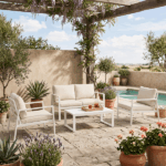 Set Relax da Giardino in Alluminio 4 Pezzi
