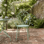 Sedia Lorette Ferro Battuto Verde con Braccioli - immagine 2