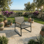 Set Giardino 4 Pezzi Grigio in Textilene Imbottito - immagine 2