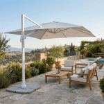 Ombrellone Decentrato Bianco 3x4 mt Alluminio Park