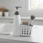 Dispenser Sapone con Porta Spugna Integrato 350ml