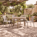 Sedia da Giardino in Polipropilene Grigio Impilabile