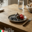 Piatti Saturnia Black Round: Porcellana Made in Italy - Piatto Frutta 21cm