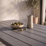 Tavolo Rettangolare da Giardino 156x78 cm Grigio Antracite - immagine 5