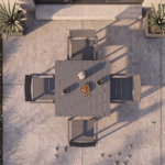 Tavolo Quadrato 78x78 cm Grigio Antracite con Top Effetto Legno - immagine 3