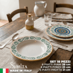 Piatti Saturnia Capri: Porcellana Design Made in Italy - Set 18 Pezzi - immagine 4