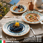 Piatti Saturnia Capri: Porcellana Design Made in Italy - Set 18 Pezzi - immagine 2