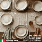 Piatti Saturnia Crete: Porcellana Design Made in Italy - Set 18 Pezzi