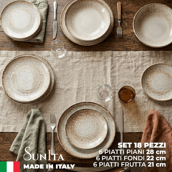 PIATTI CRETE set 18 pezzi 1 Piatti Saturnia Crete: Porcellana Design Made in Italy - Set 18 Pezzi - immagine 1