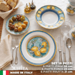 Piatti Saturnia Lemon: Porcellana Design Made in Italy - Set 18 Pezzi - immagine 3