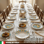 Piatti Saturnia Lemon: Porcellana Design Made in Italy - Set 18 Pezzi