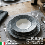 Piatti Saturnia Space: Porcellana Design Made in Italy - Set 18 Pezzi