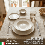 Piatto Saturnia Stains: Porcellana Design Made in Italy - Set 18 Pezzi