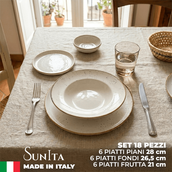 PIATTI STAINS set 18 pezzi 1 Piatto Saturnia Stains: Porcellana Design Made in Italy - Set 18 Pezzi - immagine 1