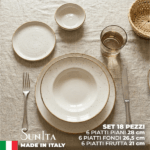 Piatto Saturnia Stains: Porcellana Design Made in Italy - Set 18 Pezzi - immagine 2