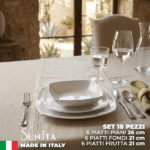 Piatto Saturnia Tokio: Porcellana Design Made in Italy - Set 18 Pezzi