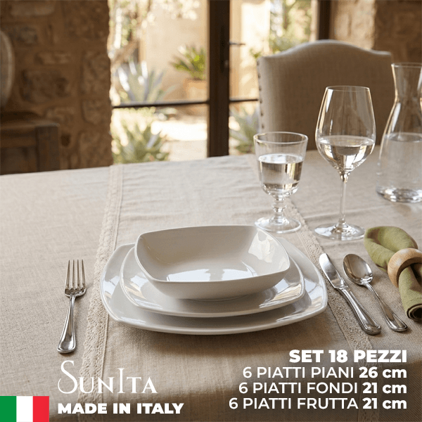 PIATTI TOKIO set 18 pezzi 1 Piatto Saturnia Tokio: Porcellana Design Made in Italy - Set 18 Pezzi - immagine 1