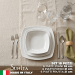 Piatto Saturnia Tokio: Porcellana Design Made in Italy - Set 18 Pezzi - immagine 2